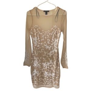 Forever21 Nude Floral Mesh Dress (NWOT)